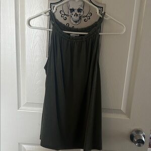Sleeveless Olive Green Halter Top
